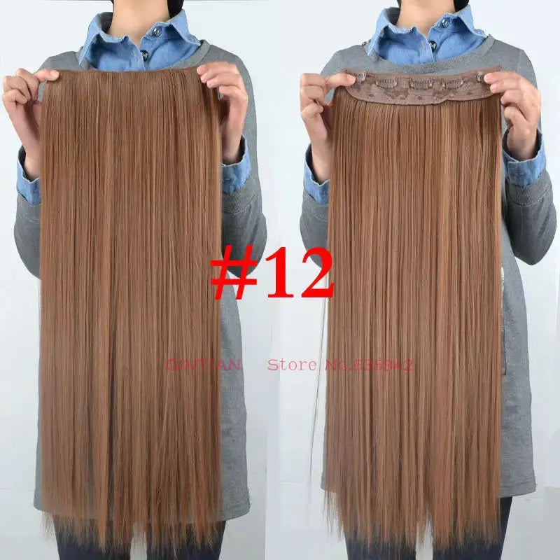 Synthetic Straight Hair 5-Clips, Clip in, One Piece Hair Extensions for Women and Girls - Hairpieces-hair accessories-SWEET T 52