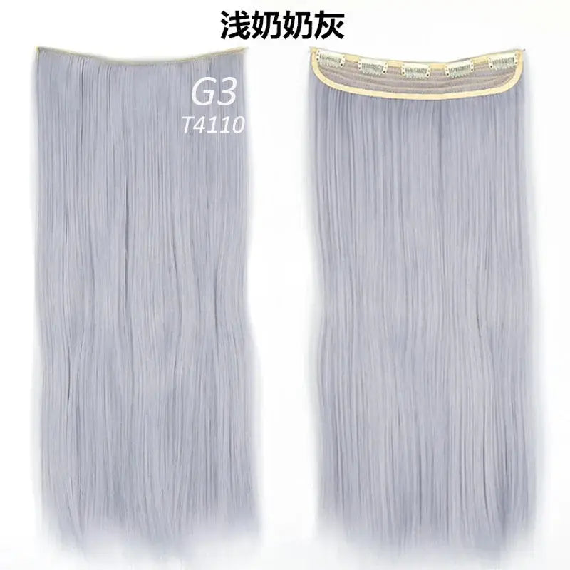 Synthetic Straight Hair 5-Clips, Clip in, One Piece Hair Extensions for Women and Girls - Hairpieces-hair accessories-SWEET T 52