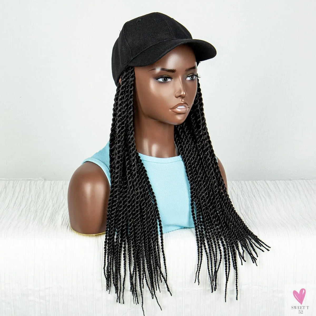Synthetic Twist Braid Extensions with Baseball Cap. Machine Made Braided Hair Extensions, Passion Twists Sweet T 52