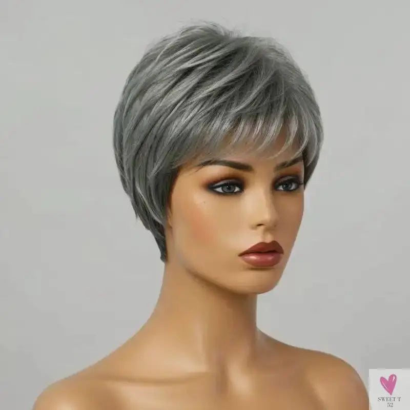 Trendy Limited Style | Salt And Pepper, Pixie Cut, 100% Human Hair Wig Sweet T 52