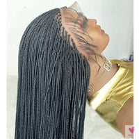 Twist Braided Wigs, Knotless Synthetic Lace Front Wigs, 28'' Long Straight Hair for Women & Girls. Heat Resistant Sweet T 52