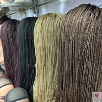 Twist Braided Wigs, Knotless Synthetic Lace Front Wigs, 28'' Long Straight Hair for Women & Girls. Heat Resistant Sweet T 52