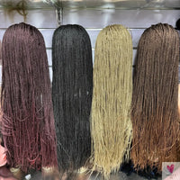 Twist Braided Wigs, Knotless Synthetic Lace Front Wigs, 28'' Long Straight Hair for Women & Girls. Heat Resistant Sweet T 52