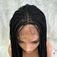 Twist Braided Wigs, Knotless Synthetic Lace Front Wigs, 28'' Long Straight Hair for Women & Girls. Heat Resistant Sweet T 52