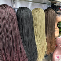 Twist Braided Wigs, Knotless Synthetic Lace Front Wigs, 28'' Long Straight Hair for Women & Girls. Heat Resistant Sweet T 52