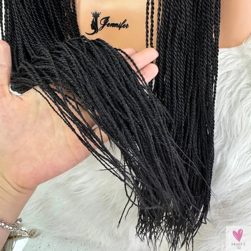 Twist Braided Wigs, Knotless Synthetic Lace Front Wigs, 28'' Long Straight Hair for Women & Girls. Heat Resistant Sweet T 52