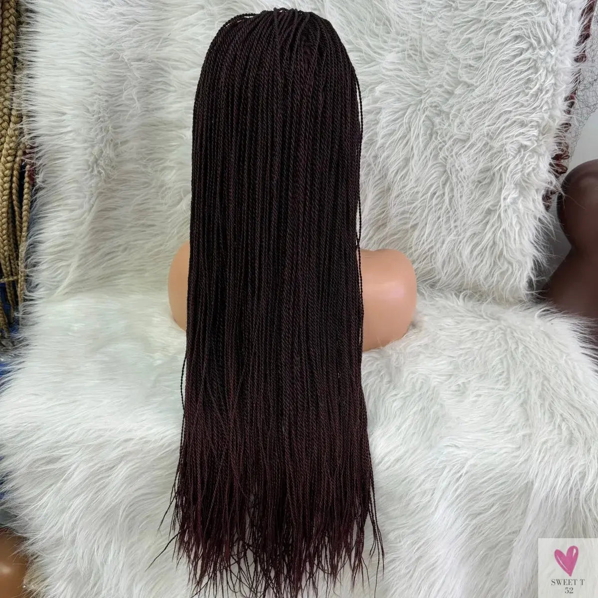 Twist Braided Wigs, Knotless Synthetic Lace Front Wigs, 28'' Long Straight Hair for Women & Girls. Heat Resistant Sweet T 52