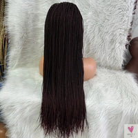 Twist Braided Wigs, Knotless Synthetic Lace Front Wigs, 28'' Long Straight Hair for Women & Girls. Heat Resistant Sweet T 52