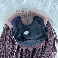 Twist Braided Wigs, Knotless Synthetic Lace Front Wigs, 28'' Long Straight Hair for Women & Girls. Heat Resistant Sweet T 52