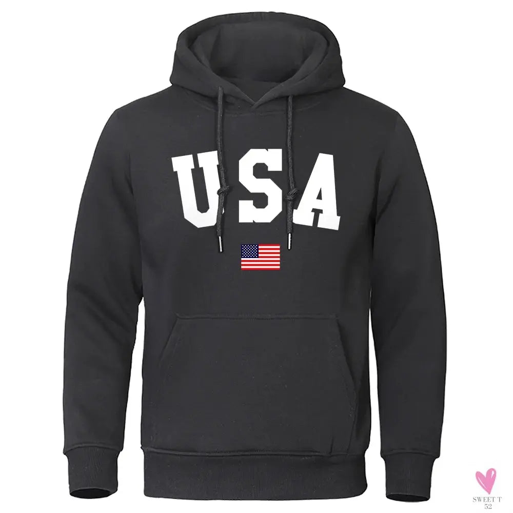 USA Hoodie/Sweatshirt for Men and Women, Anti-Wrinkle, Long Sleeves with Pockets, Pullovers-Shirts & tops-SWEET T 52