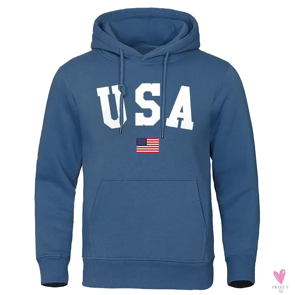 USA Hoodie/Sweatshirt for Men and Women, Anti-Wrinkle, Long Sleeves with Pockets, Pullovers-Shirts & tops-SWEET T 52