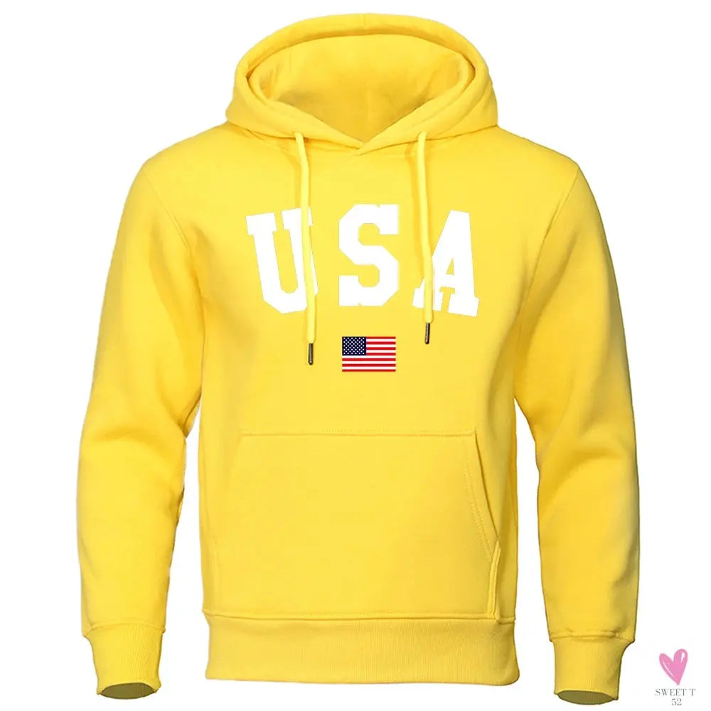 USA Hoodie/Sweatshirt for Men and Women, Anti-Wrinkle, Long Sleeves with Pockets, Pullovers-Shirts & tops-SWEET T 52