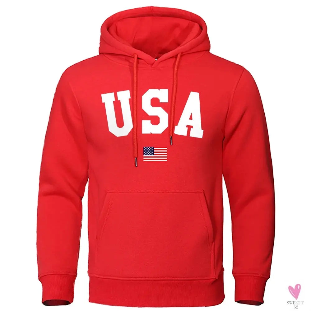 USA Hoodie/Sweatshirt for Men and Women, Anti-Wrinkle, Long Sleeves with Pockets, Pullovers-Shirts & tops-SWEET T 52