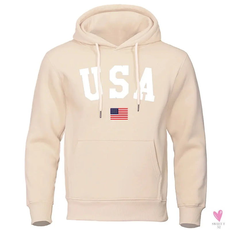 USA Hoodie/Sweatshirt for Men and Women, Anti-Wrinkle, Long Sleeves with Pockets, Pullovers-Shirts & tops-SWEET T 52