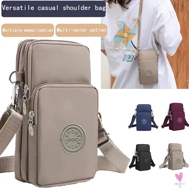 Unisex men and women's compatible mobile phone, versatile mini single-shoulder crossbody bag, sports arm bag Sweet T 52