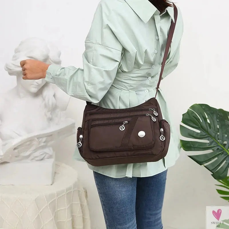 Waterproof Shoulder Bag - Women's Casual Crossbody Bag - Multifunction Shopping Handbag Sweet T 52