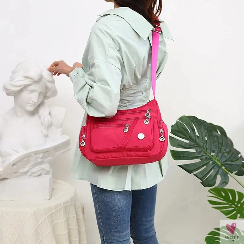 Waterproof Shoulder Bag - Women's Casual Crossbody Bag - Multifunction Shopping Handbag Sweet T 52