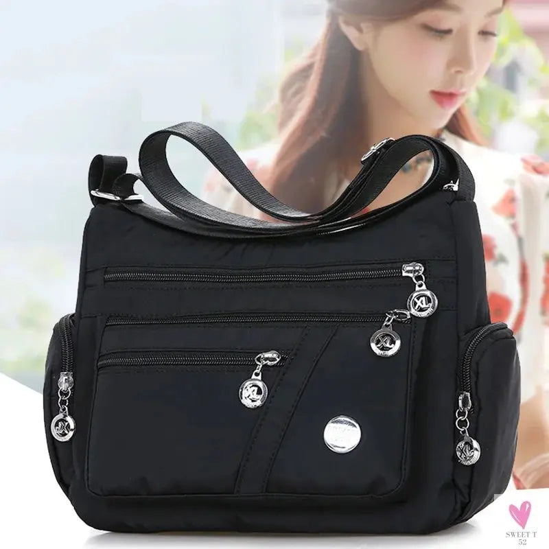 Waterproof Shoulder Bag - Women's Casual Crossbody Bag - Multifunction Shopping Handbag Sweet T 52