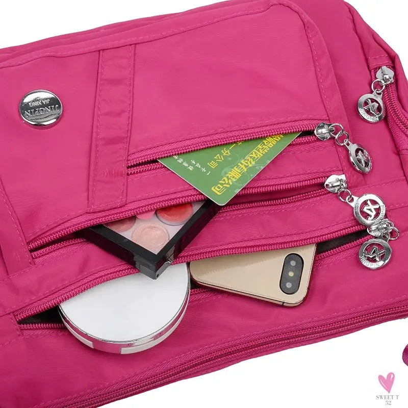Waterproof Shoulder Bag - Women's Casual Crossbody Bag - Multifunction Shopping Handbag Sweet T 52