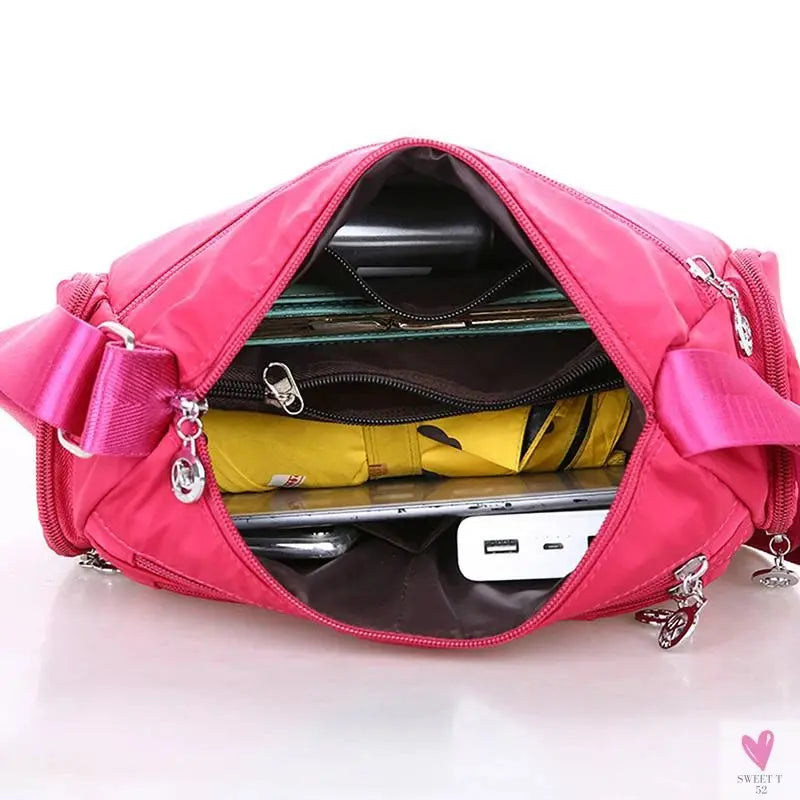 Waterproof Shoulder Bag - Women's Casual Crossbody Bag - Multifunction Shopping Handbag Sweet T 52