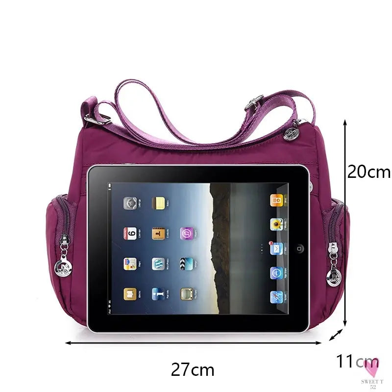 Waterproof Shoulder Bag - Women's Casual Crossbody Bag - Multifunction Shopping Handbag Sweet T 52