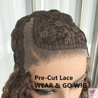 Wear Go Short Curly Lace Wigs Highlight Honey Blonde Deep Curly Synthetic Lace Wigs for Women Pre Cut Lace Wig Sweet T 52