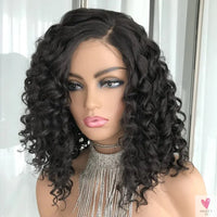 Wear Go Short Curly Lace Wigs Highlight Honey Blonde Deep Curly Synthetic Lace Wigs for Women Pre Cut Lace Wig Sweet T 52