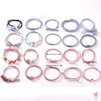 Women Scrunchy Elastic Hair Bands Ponytail Holder for Girl Rubber Rope Ties Gum Headwear Scrunchies Hair Accessories Ornaments SWEET T 52