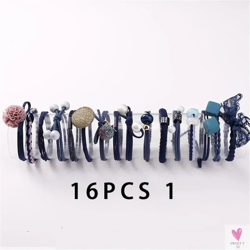 Women Scrunchy Elastic Hair Bands Ponytail Holder for Girl Rubber Rope Ties Gum Headwear Scrunchies Hair Accessories Ornaments SWEET T 52