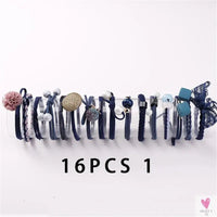 Women Scrunchy Elastic Hair Bands Ponytail Holder for Girl Rubber Rope Ties Gum Headwear Scrunchies Hair Accessories Ornaments SWEET T 52