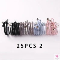 Women Scrunchy Elastic Hair Bands Ponytail Holder for Girl Rubber Rope Ties Gum Headwear Scrunchies Hair Accessories Ornaments SWEET T 52