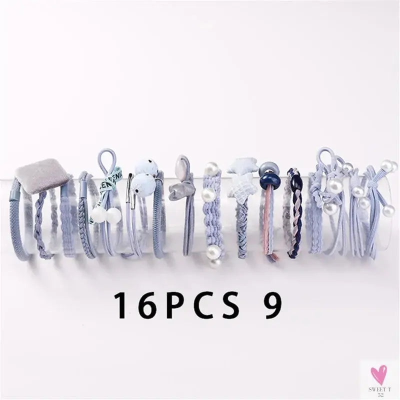 Women Scrunchy Elastic Hair Bands Ponytail Holder for Girl Rubber Rope Ties Gum Headwear Scrunchies Hair Accessories Ornaments SWEET T 52