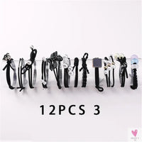 Women Scrunchy Elastic Hair Bands Ponytail Holder for Girl Rubber Rope Ties Gum Headwear Scrunchies Hair Accessories Ornaments SWEET T 52