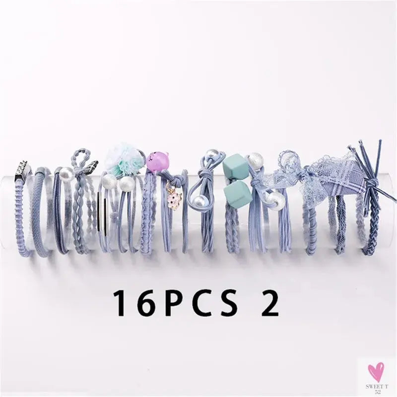 Women Scrunchy Elastic Hair Bands Ponytail Holder for Girl Rubber Rope Ties Gum Headwear Scrunchies Hair Accessories Ornaments SWEET T 52