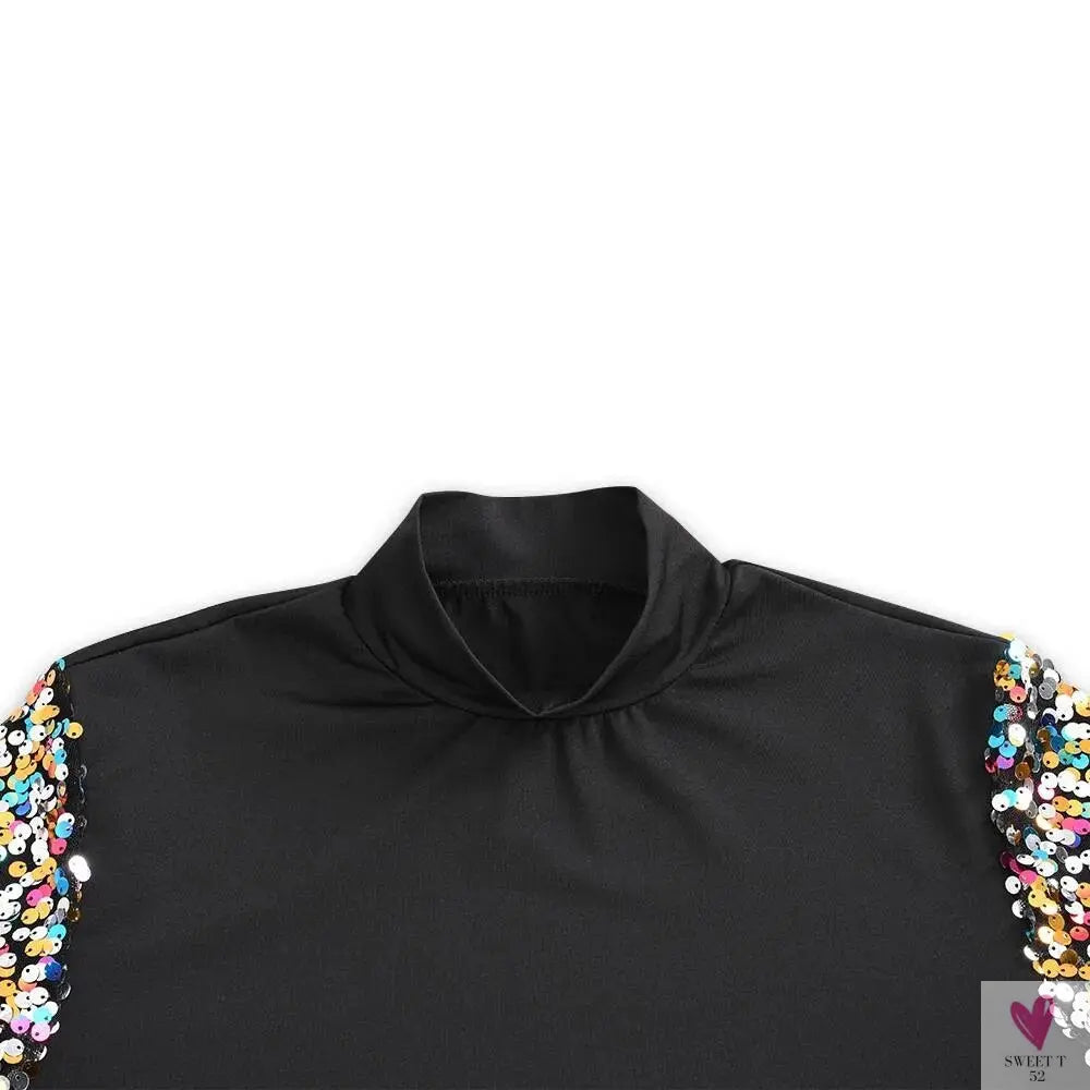 Women's Casual Sequined T-Shirt/Blouse, Ladies Long Sleeve Loose Pullover Tee with O-Neck-Shirts & tops-SWEET T 52