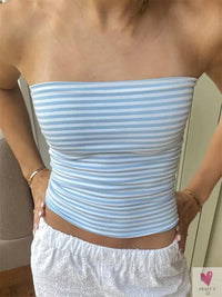 Women's Cropped Tube Tops, Strapless Off Shoulder, Backless Short Tank Tops for Summer. Sweet T 52