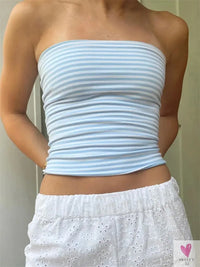 Women's Cropped Tube Tops, Strapless Off Shoulder, Backless Short Tank Tops for Summer. Sweet T 52