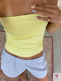 Women's Cropped Tube Tops, Strapless Off Shoulder, Backless Short Tank Tops for Summer. Sweet T 52