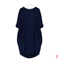 Women's Loose  Long Sleeved Summer Plus Size Pink color Dress SWEET T 52