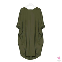 Women's Loose  Long Sleeved Summer Plus Size Pink color Dress SWEET T 52