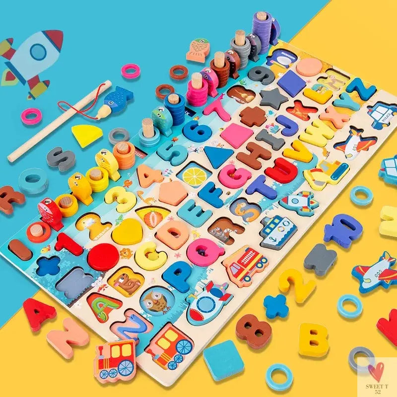 Wooden Montessori Toys - Kids Busy Board, Animal, Math, Fishing, Numbers Matching, Digital, Shapes - Educational Toys For Children-Toy-SWEET T 52