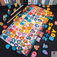 Wooden Montessori Toys - Kids Busy Board, Animal, Math, Fishing, Numbers Matching, Digital, Shapes - Educational Toys For Children-Toy-SWEET T 52