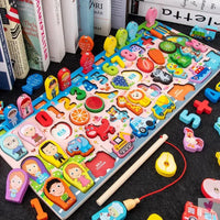 Wooden Montessori Toys - Kids Busy Board, Animal, Math, Fishing, Numbers Matching, Digital, Shapes - Educational Toys For Children-Toy-SWEET T 52