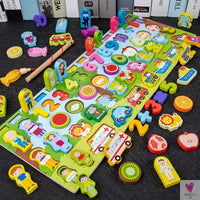 Wooden Montessori Toys - Kids Busy Board, Animal, Math, Fishing, Numbers Matching, Digital, Shapes - Educational Toys For Children-Toy-SWEET T 52