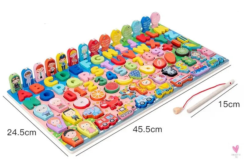 Wooden Montessori Toys - Kids Busy Board, Animal, Math, Fishing, Numbers Matching, Digital, Shapes - Educational Toys For Children-Toy-SWEET T 52