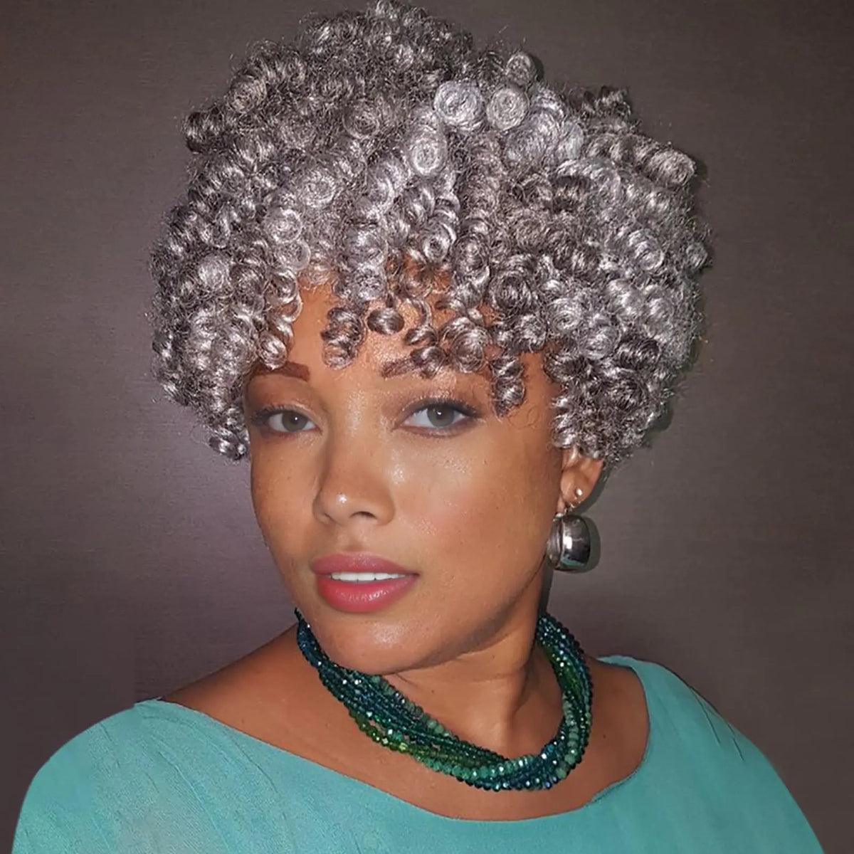 5 Packs 10 Inch Short Grey Crochet Hair Braids for Women - 12MM Curly Synthetic Gray Crochet Hair Extensions for DIY