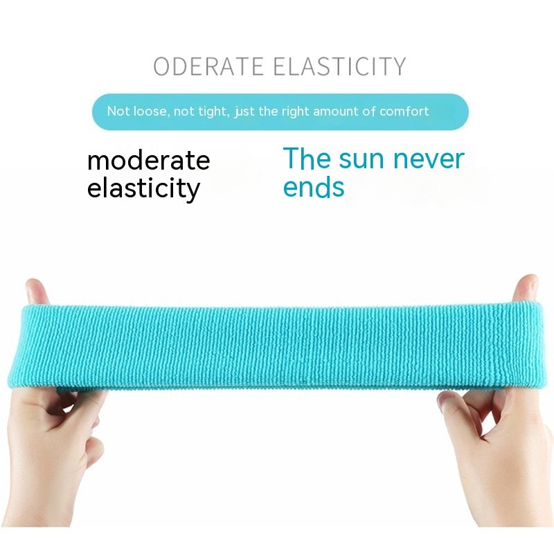 Wide Sports Anti-Sweat Headband with Elastic, Solid Colors