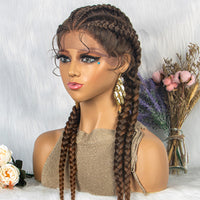 Braided Lace Frontal Wig With Baby Hair for Women - 4 Braids