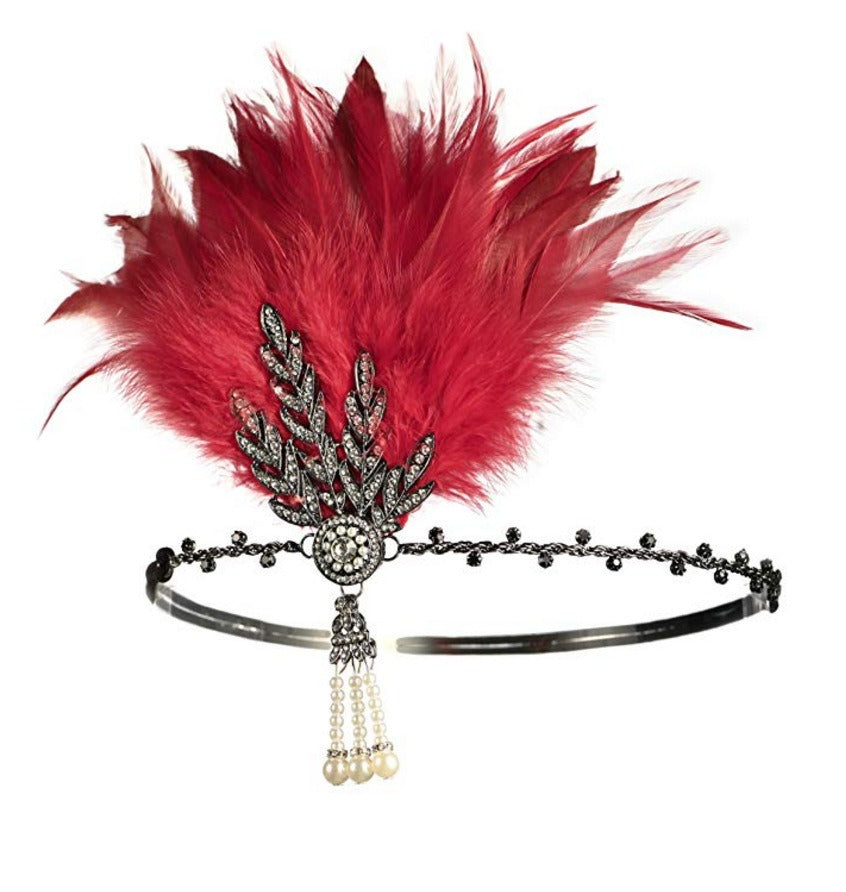 Vintage Feather Flapper/Masquerade Headband for Women