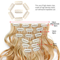 Leeons 22" Body Wave Clip-In Synthetic Hair Extensions